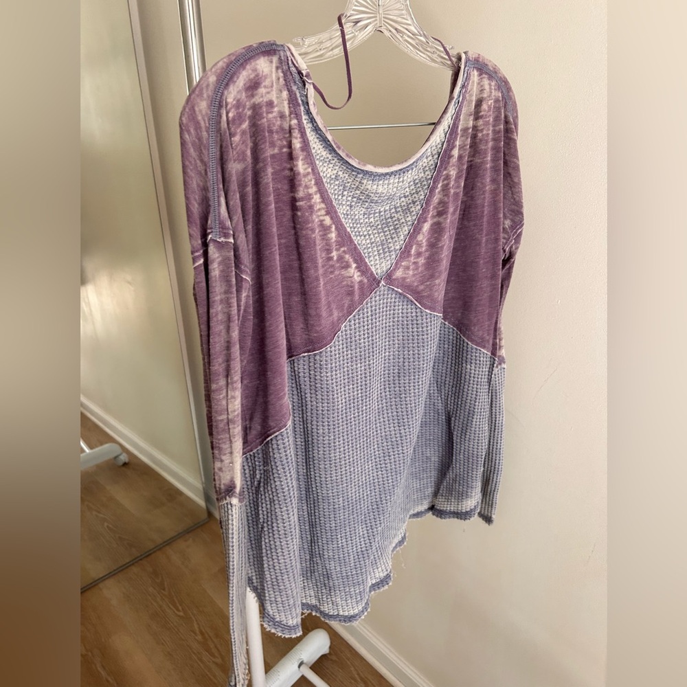 We The Free Purple and Gray Long Sleeve Top